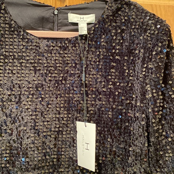 Gorgeous, fancy below the knees black sequins, long sleeve dress - Picture 2 of 5